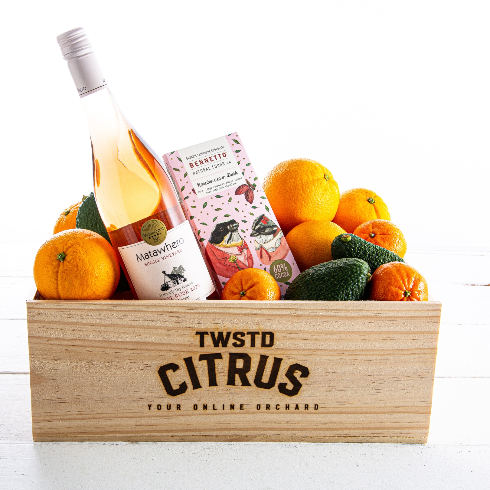 Buy The Rose - Rosé Wine, Chocolate & Fruit Gift Box  Online NZ
