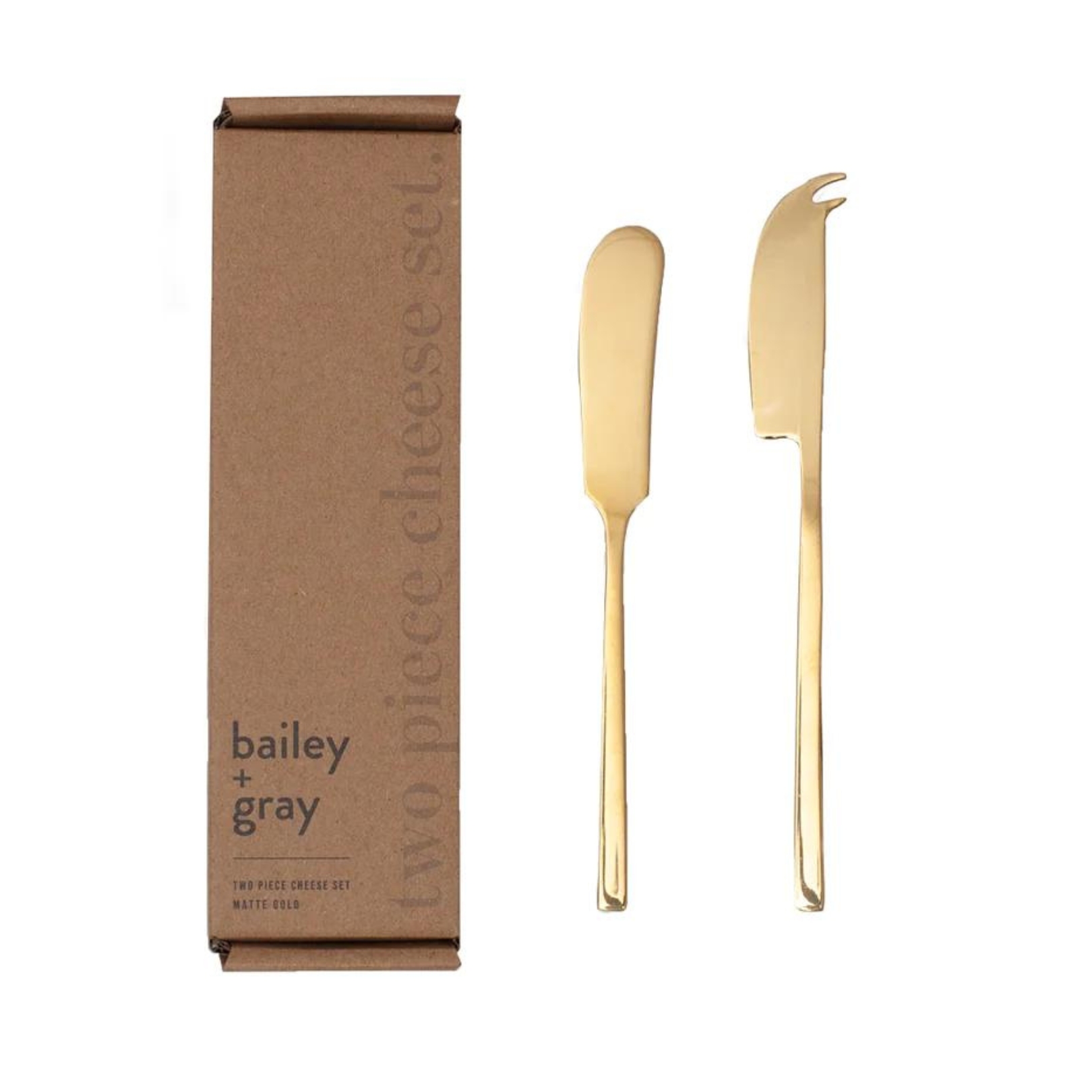 Buy Bailey & Grey Two Piece Cheese Knife Set Online NZ - Twisted Citrus