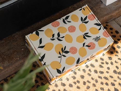 Gift box on doorstep