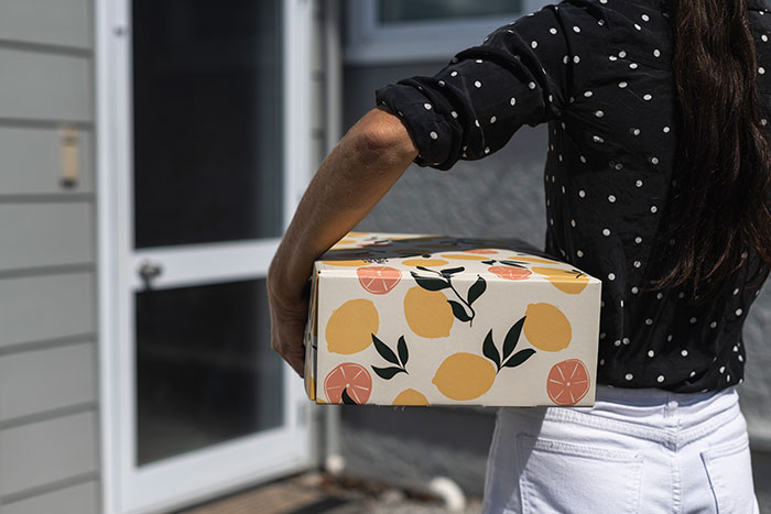 Gift box being delivered